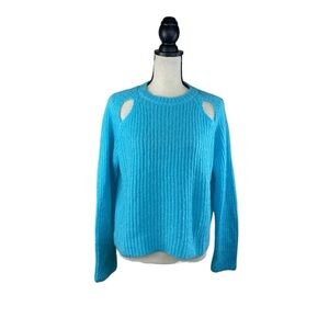 Vicolo Knit Mohair Blend Cold Shoulder Knit Sweater Warm Winter Casual Large